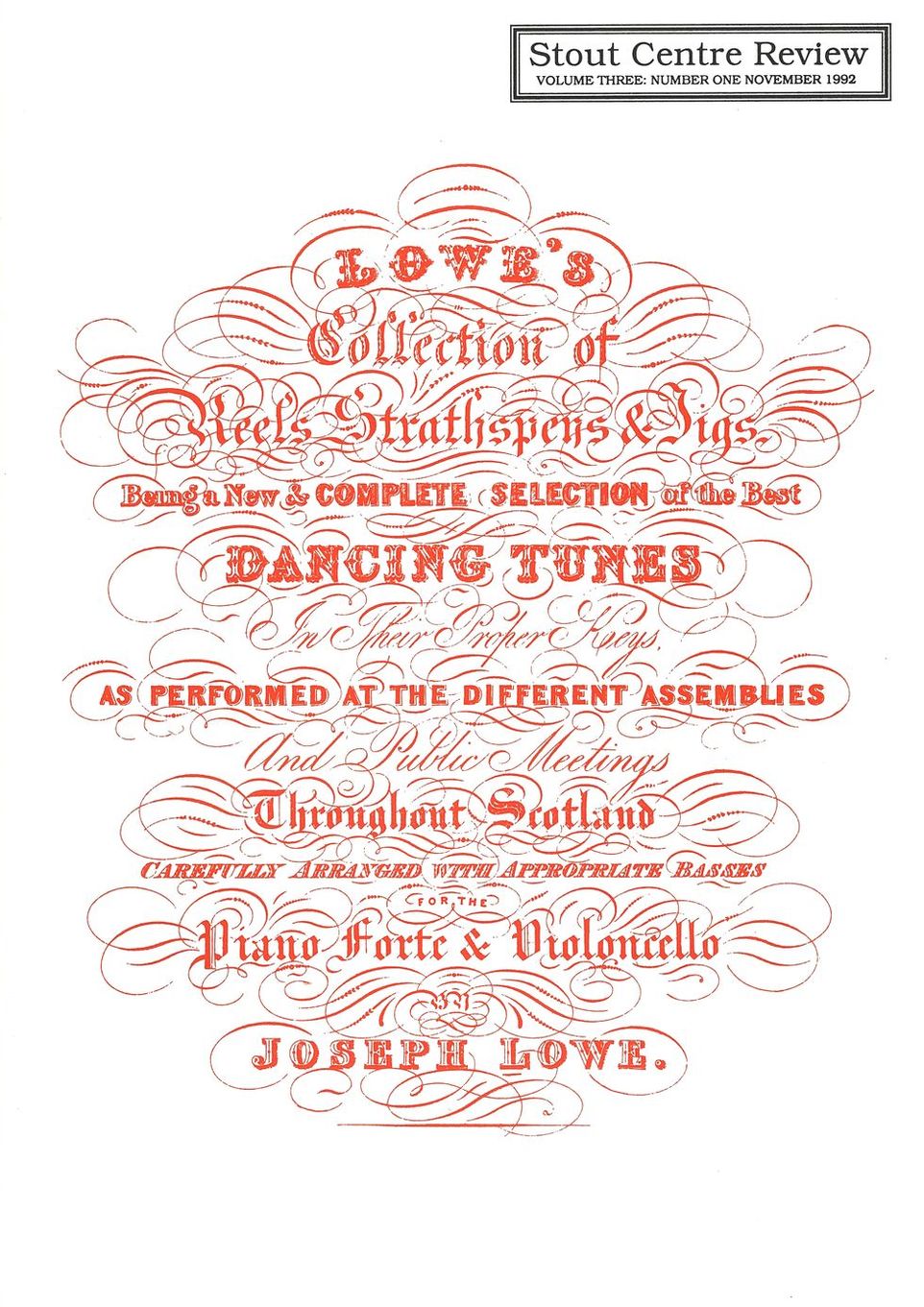 Cover of Stout Centre Review, 1992, V. 3, N. 1.