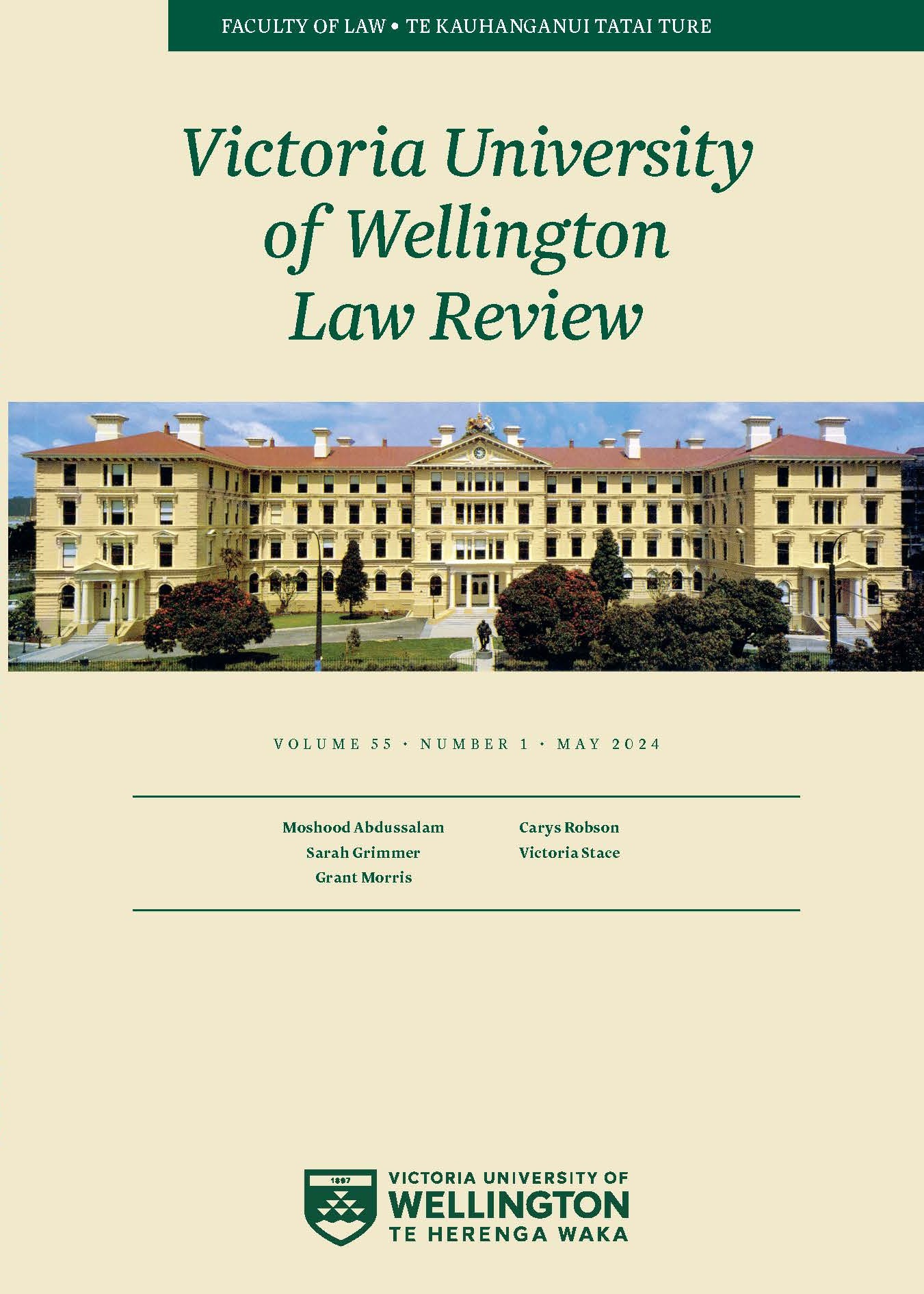 					View Vol. 55 No. 1 (2024): Victoria University of Wellington Law Review
				