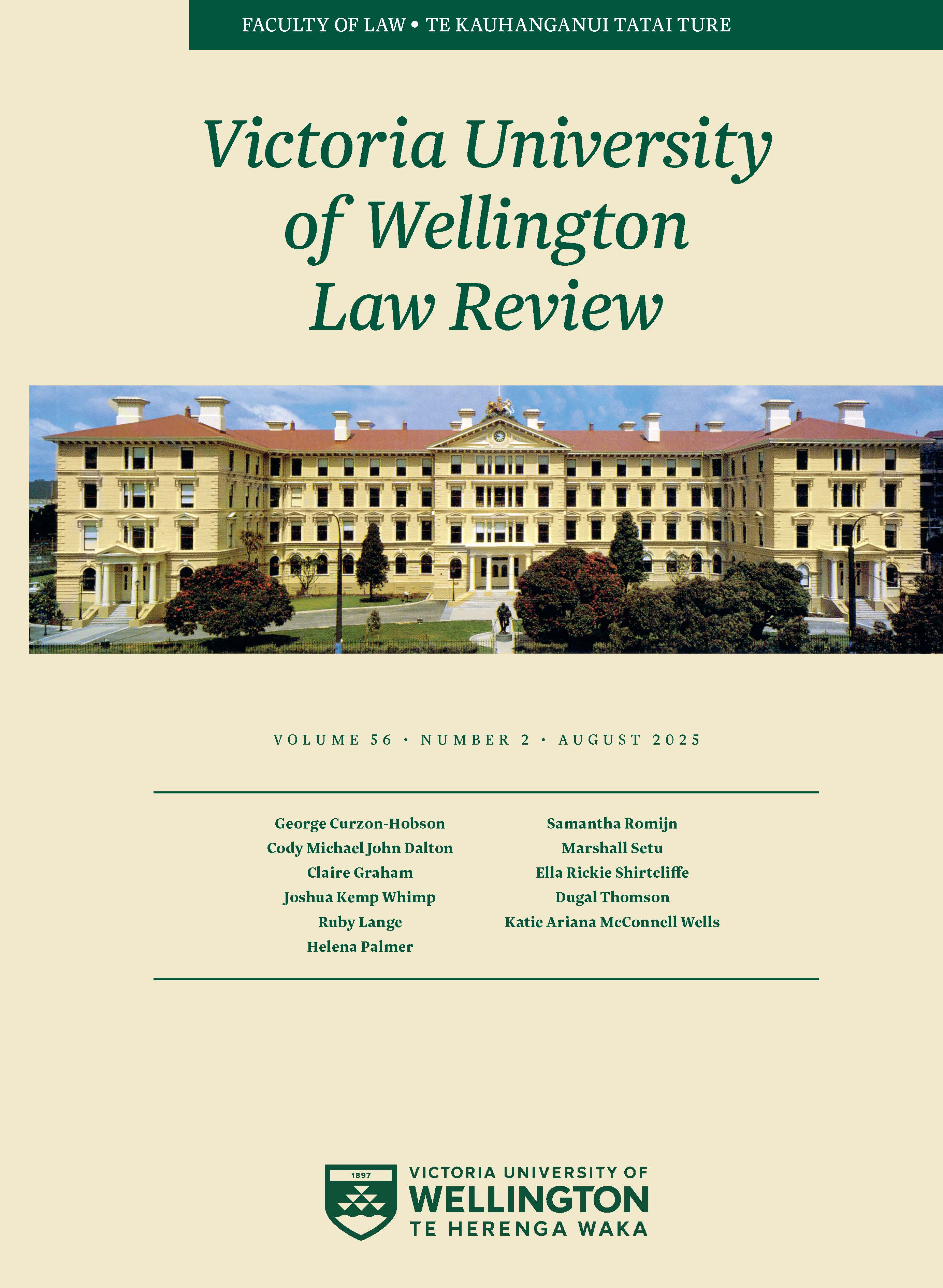 					View Vol. 56 No. 2 (2025): Victoria University of Wellington Law Review
				