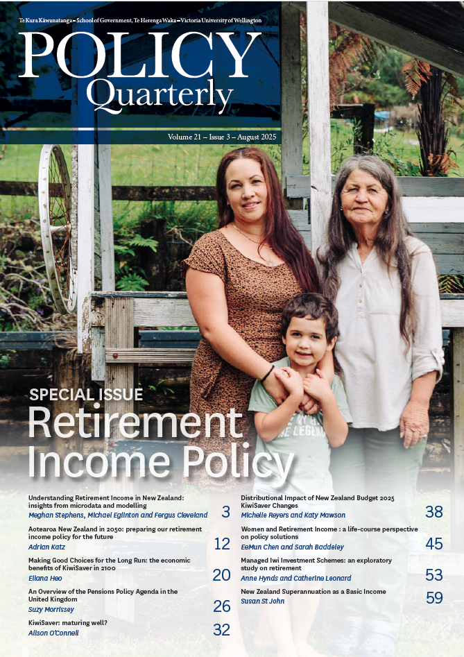 					View Vol. 21 No. 3 (2025): Special Issue: Retirement Income Policy
				