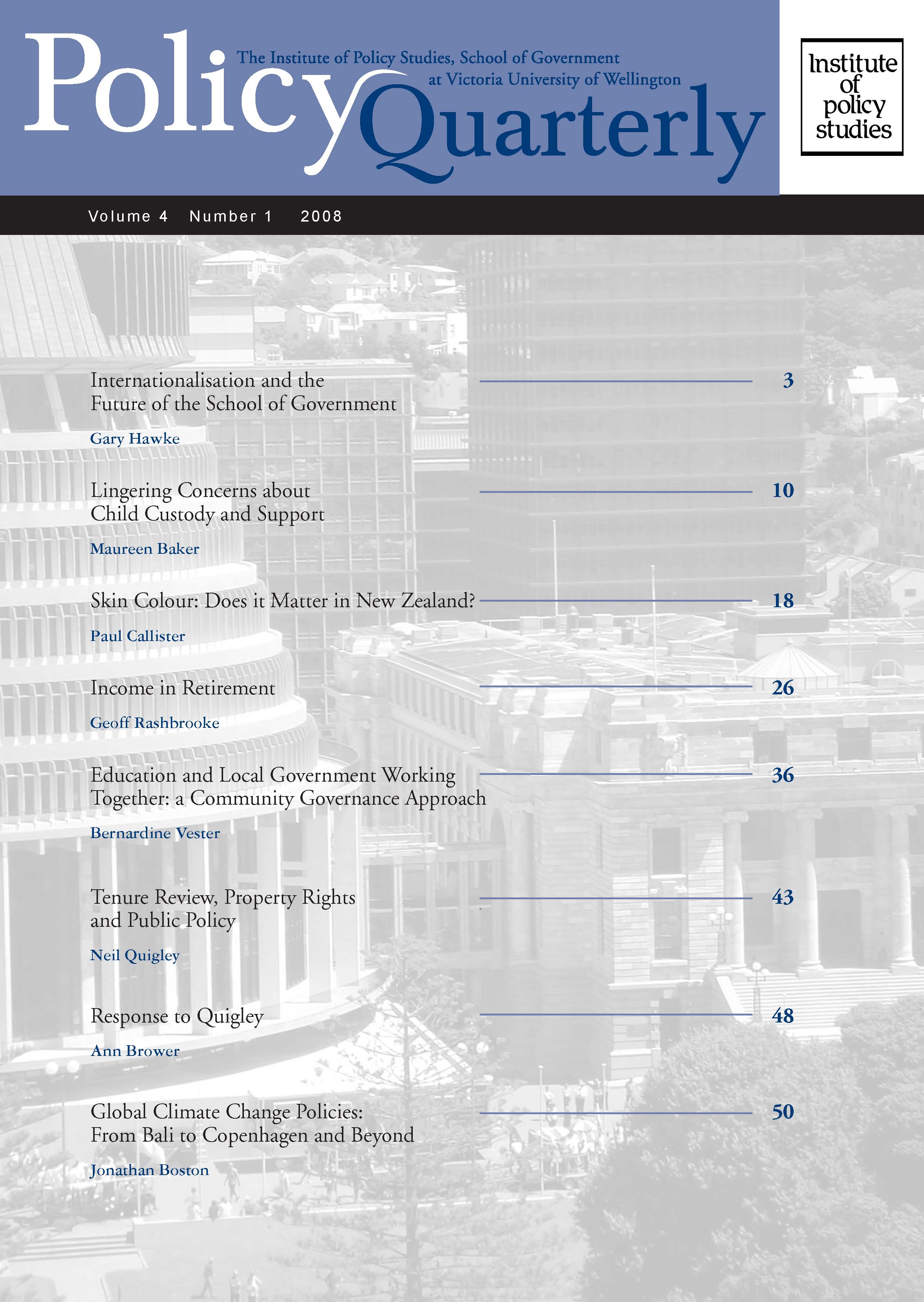 Policy Quarterly volume 4 number 1 2008