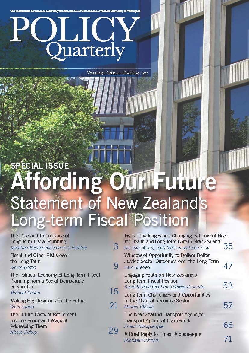 Policy Quarterly volume 9 number 4 2013