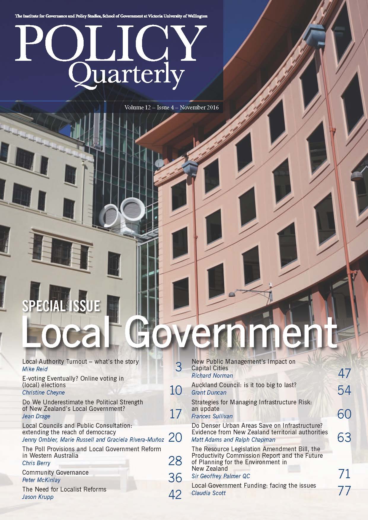 Policy Quarterly volume 12 issue 4 2016
